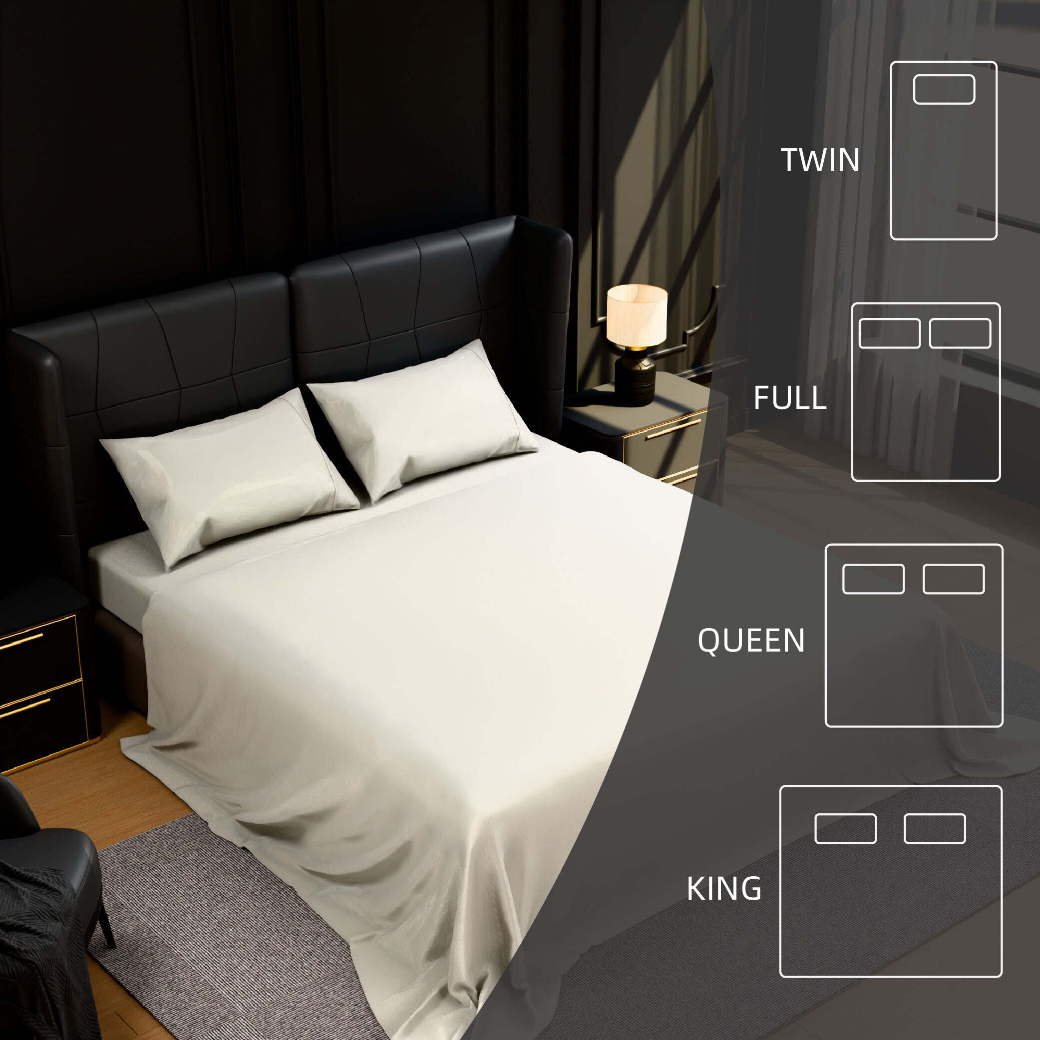 Bedding Full Bed Sheets Set - 4 Piece Bedding - Brushed Microfiber - Shrinkage And Fade Resistant - Easy Care (Full, White)_voghion.com